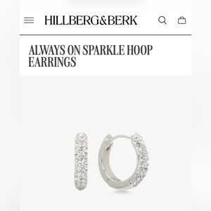 Hillberg & Berk Always on Sparkle Silver Hoop Earrings